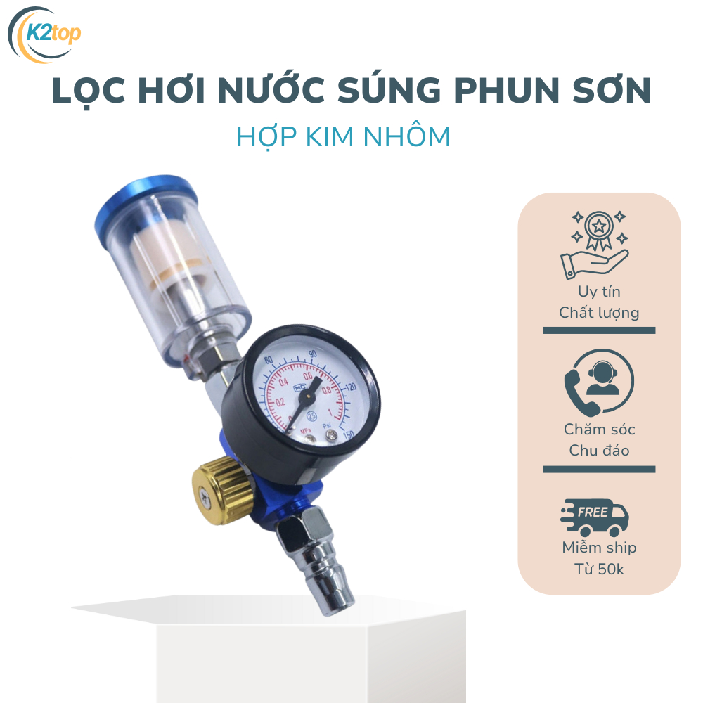 Lọc Hơi Nước Súng Phun Sơn có bộ điều áp - Bảo Hành 3 Tháng .