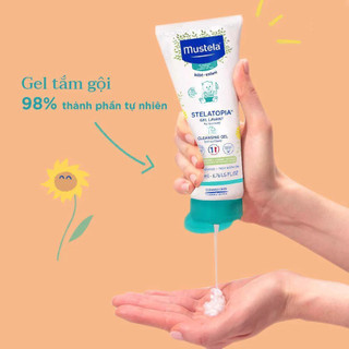 Gel Tắm Gội Cho Trẻ Sơ Sinh & Em Bé Da Chàm Thể Tạng Mustela STELATOPIA CLEANSING GEL 10ml-200ML