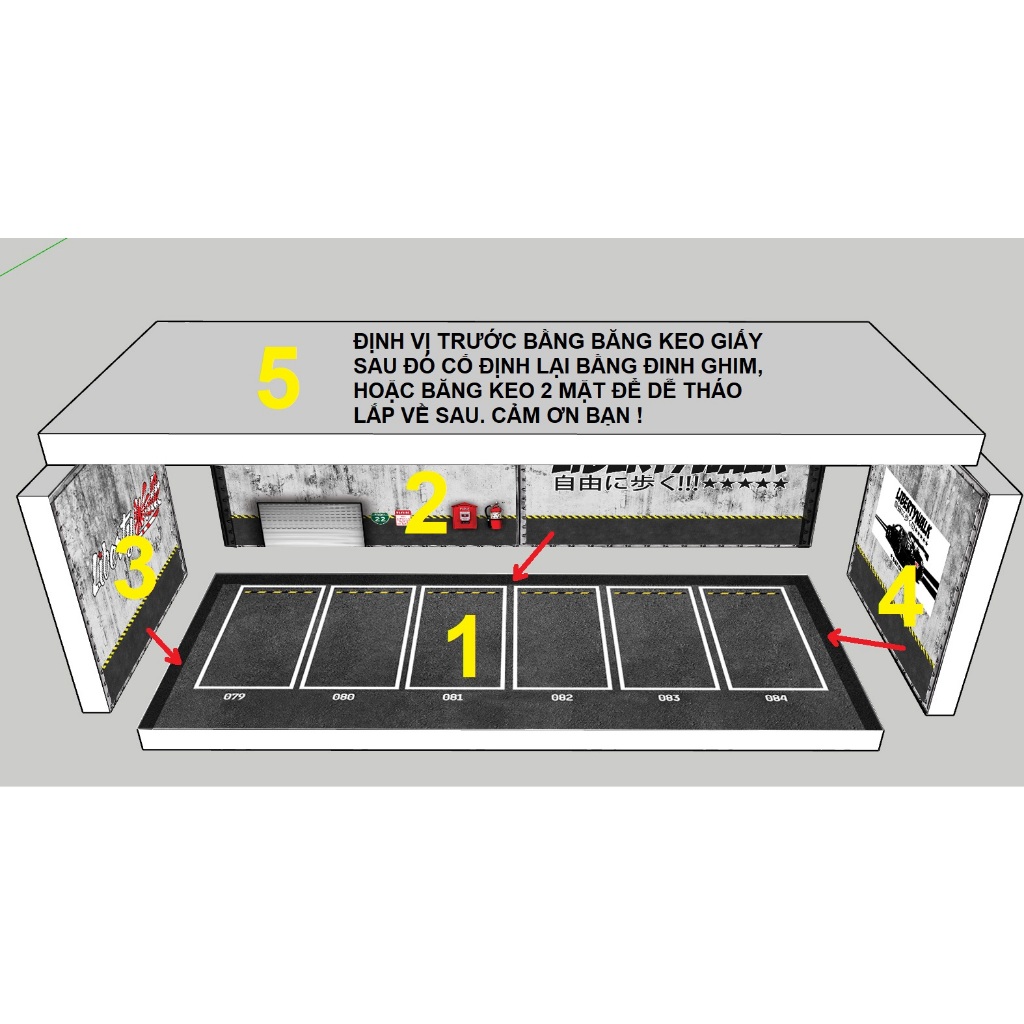 Hộp để xe mô hình 1/64 có đèn, mica chắn bụi
