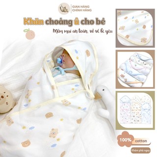 M&B (0-24M) Khăn choàng ủ cho bé sơ sinh có mũ xinh xắn, dễ thương, mềm mại, thấm hút dành cho bé