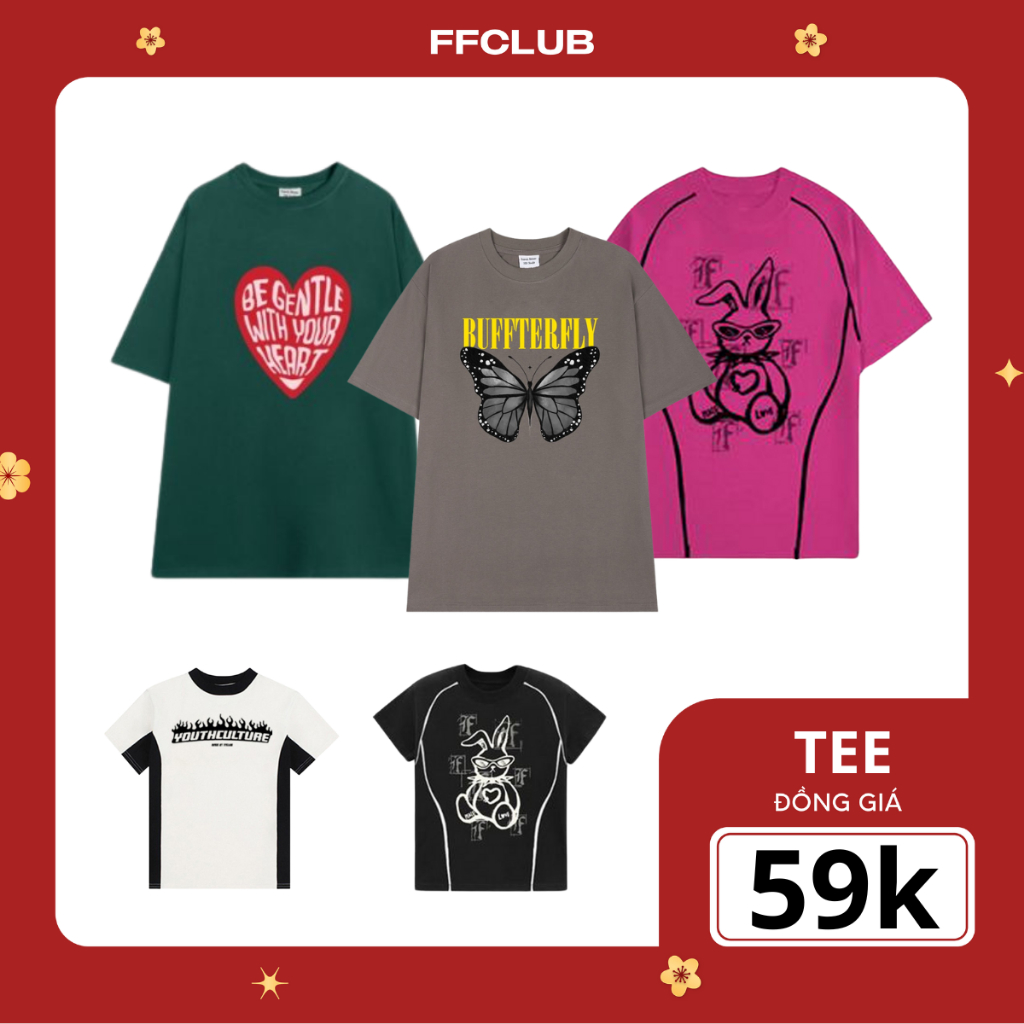 [Thanh Lí Xả Kho] ÁO THUN OVERSIZE UNISEX NAM NỮ FFCLUB MIX