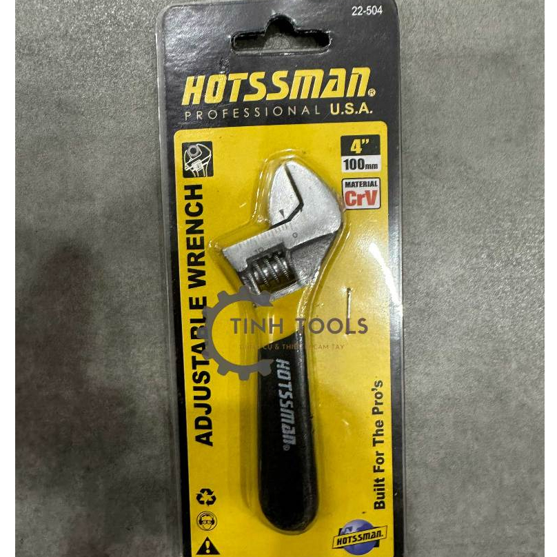 Mỏ Lết mini 4 inch Hiệu Hotssman | Mỏ lếch cán bọc nhựa thép CRV cao cấp chính hãng