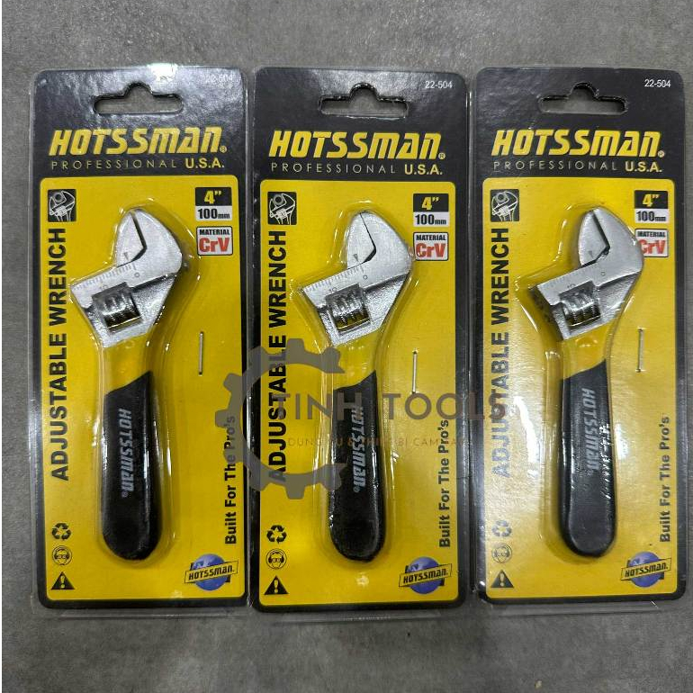 Mỏ Lết mini 4 inch Hiệu Hotssman | Mỏ lếch cán bọc nhựa thép CRV cao cấp chính hãng