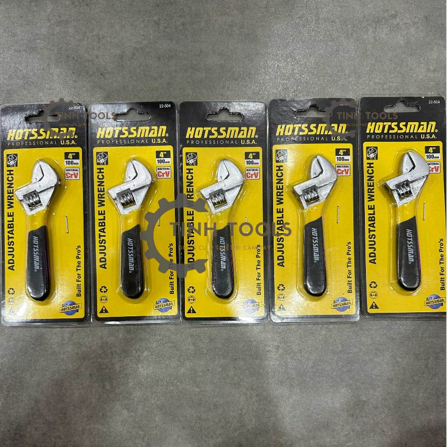 Mỏ Lết mini 4 inch Hiệu Hotssman | Mỏ lếch cán bọc nhựa thép CRV cao cấp chính hãng