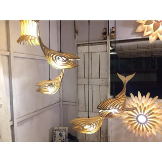 Đèn gỗ decor đã bao gồm bóng