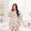Đồ Bộ Bầu Và Sau Sinh Hình Gấu Mùa Hè Larosa Vải Đũi Xốp Cao Cấp Mềm Mát - LR019