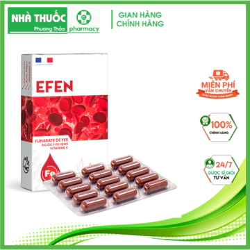Viên uống bổ máu Efen Phytextra - Hộp 30v giúp hỗ trợ tái tạo máu, tăng lượng máu trong cơ thể giảm chóng mặt, nhức đầu