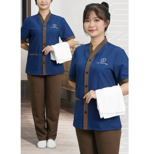 Đồng phục phòng buồng, spa, thẩm mỹ, nhà hàng, khách sạn cao cấp chất liệu cotton lạnh