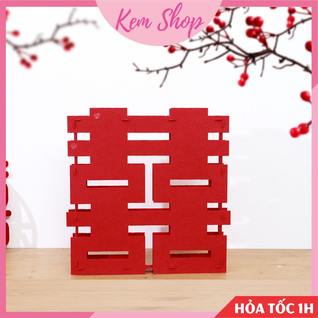Chữ hỷ hình hộp trang trí đám cưới, phòng cưới - Kem Shop K72