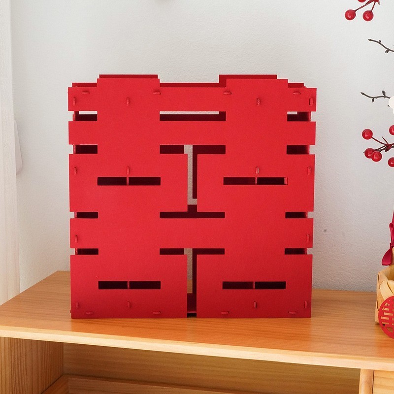 Chữ hỷ hình hộp trang trí đám cưới, phòng cưới - Kem Shop K72