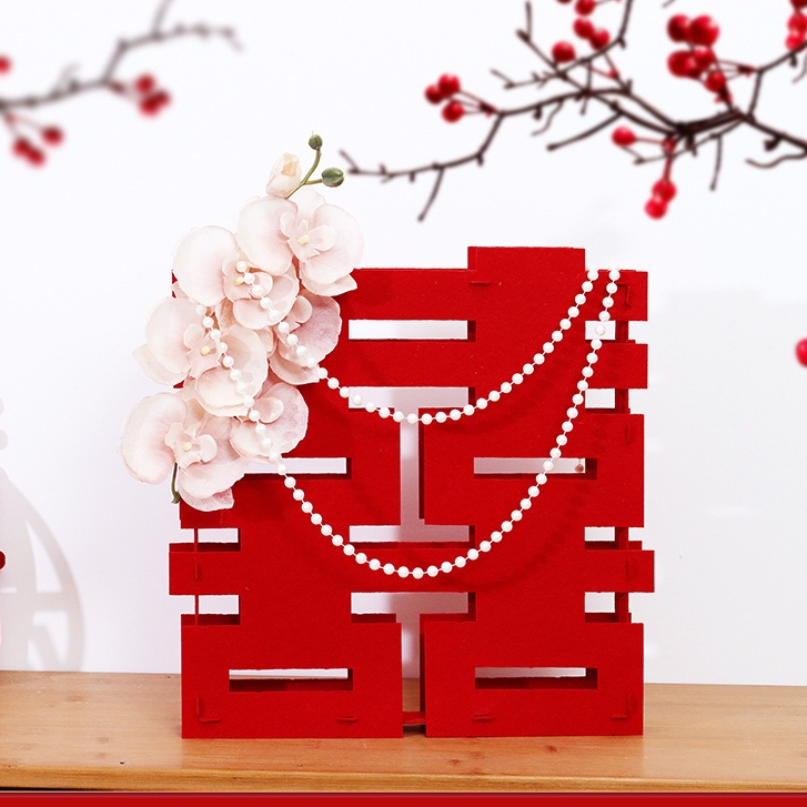 Chữ hỷ hình hộp trang trí đám cưới, phòng cưới - Kem Shop K72