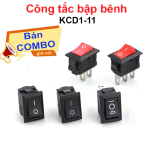 Công Tắc Bập Bênh KCD1 - 11 2P/3P, 10x15mm, 3A 250V, Vỏ Polymine Tiếp Điểm Đồng