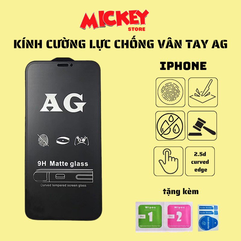Kính cường lực chống vân tay AG cho IPhone 6 đến 16promax