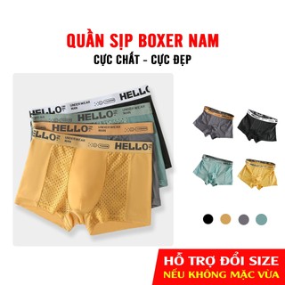 Quần Lót Nam Boxer, Quần Sịp Đùi Chất Lụa Lạnh Thông Hơi Mặc Phê Hết Nấc SN01
