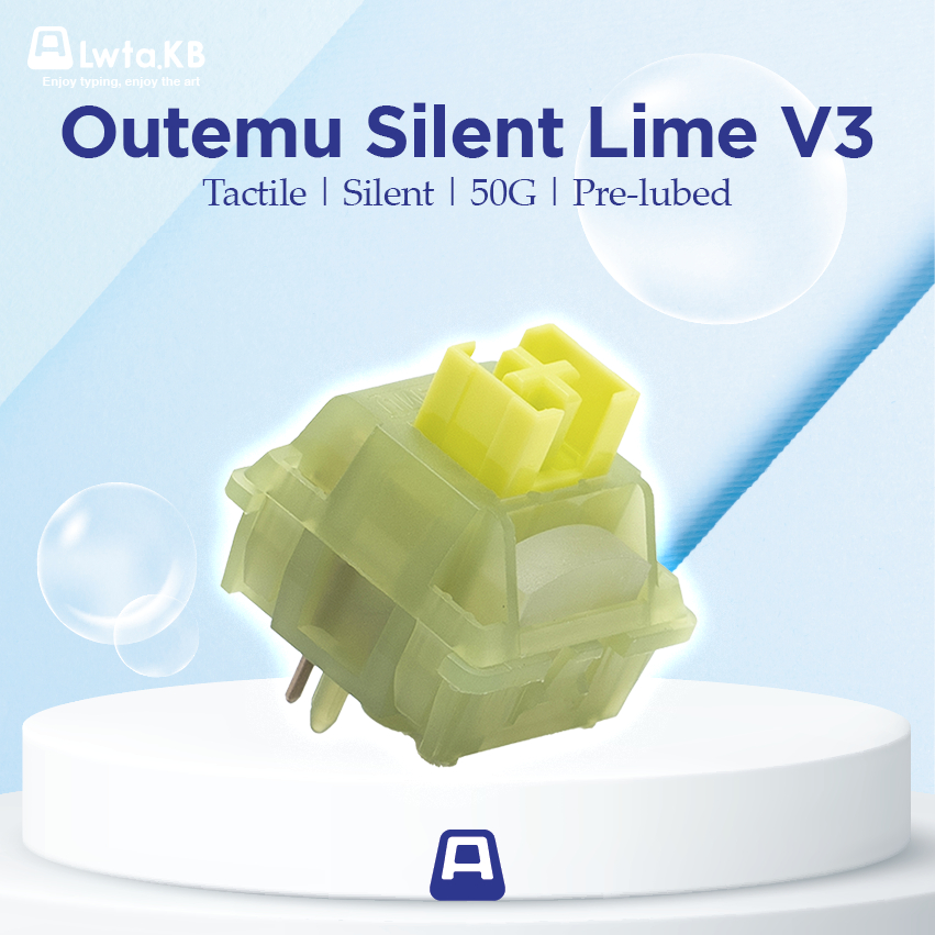 Outemu Silent Lime | Switch Silent Lime tactile | 50G | 5 Pin dùng cho bàn phím cơ