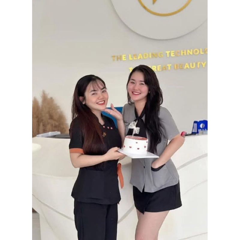 Đồng phục spa, thẩm mỹ viện cao cấp hàng thiết kế chất liệu cotton lạnh