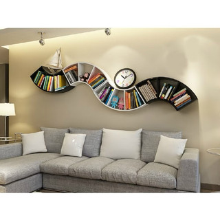 📚 [GIÁ XƯỞNG] Kệ Sách Treo Tường Uốn Cong 3 Ngăn – Kệ Gỗ Decor Phòng Khách, Phòng Ngủ