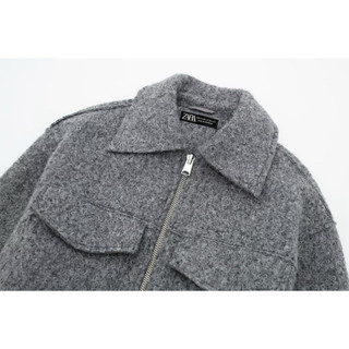 áo Khoác dạ len Zara made in Morocco dáng lửng túi hộp cá tính