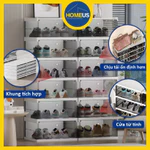 Homeus Hộp đựng giày gấp , giá để giày gấp, tủ giày gấp, hộp đựng giày bằng nhựa trong suốt【Không cần lắp đặt]】 — ảnh 1