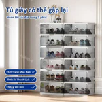 Homeus Hộp đựng giày gấp , giá để giày gấp, tủ giày gấp, hộp đựng giày bằng nhựa trong suốt【Không cần lắp đặt]】 — ảnh 6