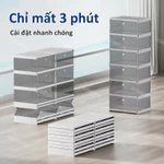 Homeus Hộp đựng giày gấp , giá để giày gấp, tủ giày gấp, hộp đựng giày bằng nhựa trong suốt【Không cần lắp đặt]】 — ảnh 5