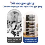 Homeus Hộp đựng giày gấp , giá để giày gấp, tủ giày gấp, hộp đựng giày bằng nhựa trong suốt【Không cần lắp đặt]】 — ảnh 2