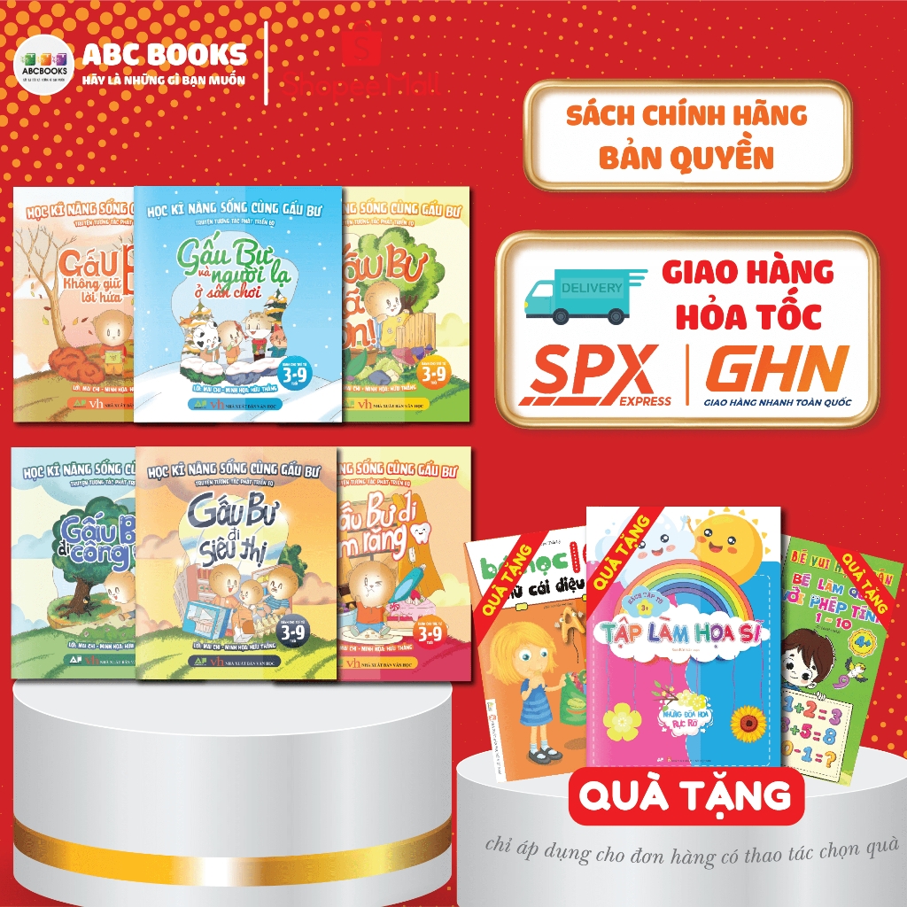 Sách - Học Kỹ năng Sống Cùng Gấu Bư - Truyện Tương Tác Phát Triển IQ và EQ Cho Trẻ và Bé (Bộ 6 Cuốn)