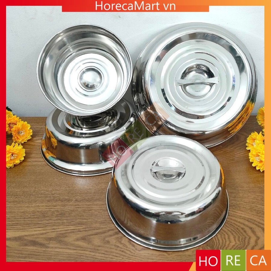 Nắp Chụp INOX tròn (có tay cầm) φ20/24/26/30cm - Chụp Bánh - Đậy Thức ...