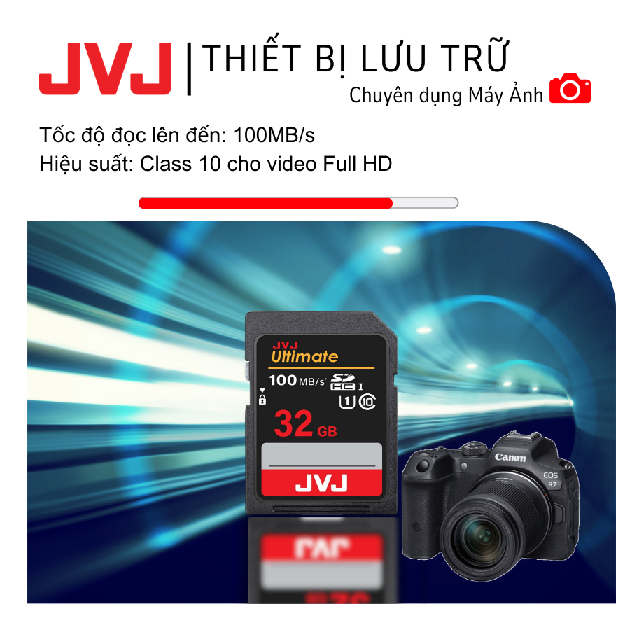 Ảnh Thẻ Nhớ SD 32GB JVJ Ultimate Class 10 -Chuyên Dụng Cho Máy Ảnh, Máy Tính -Tốc Độ Lên Đến 100Mb/s -Bảo Hành 9 Năm 1 Đổi 1 1