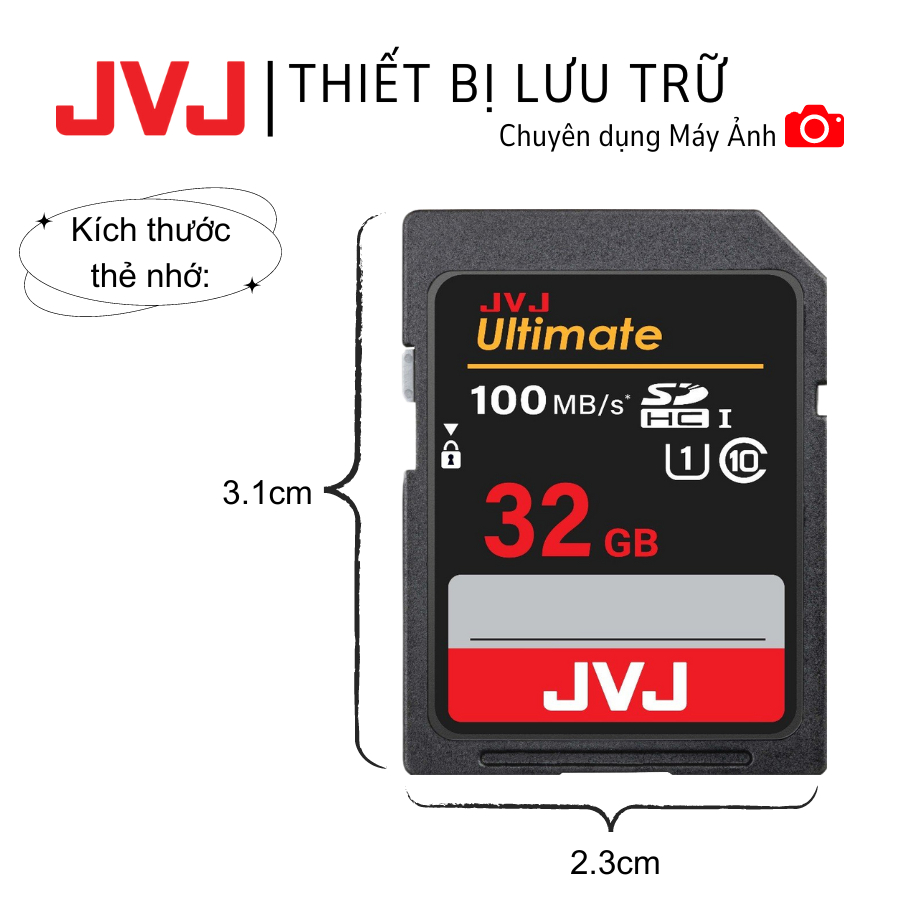 Ảnh Thẻ Nhớ SD 32GB JVJ Ultimate Class 10 -Chuyên Dụng Cho Máy Ảnh, Máy Tính -Tốc Độ Lên Đến 100Mb/s -Bảo Hành 9 Năm 1 Đổi 1 4