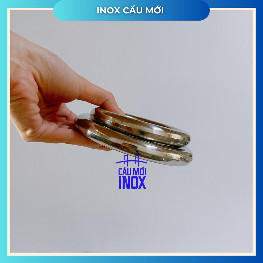 Vòng hoa mai 5 cánh inox 304, kích thước 100mm,120mm, phụ kiện trang trí cổng, ban công, hàng rào