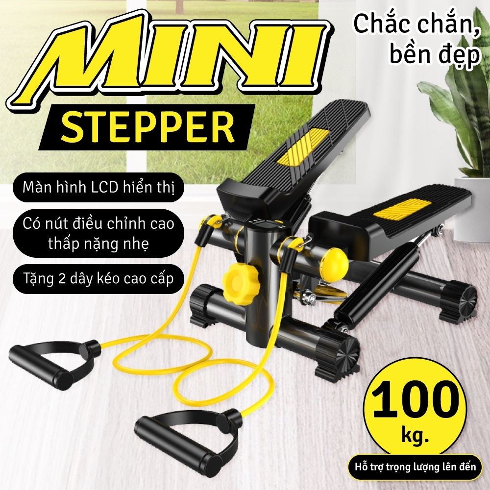 Ảnh KOL - BG Máy chạy bộ thể dục tại nhà STEPPER - TẶNG KÈM DÂY KÉO - Nâng cao sức khỏe - Yellow 1