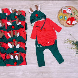 (3-13kg) Set noel tuần lộc kèm quần và nón made by trứng