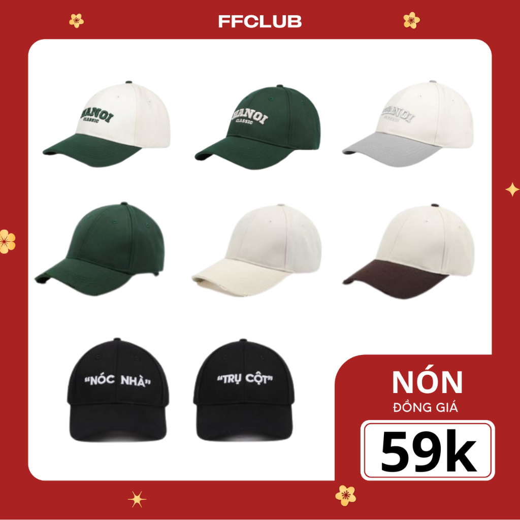 [ Outlet THANH LÍ XẢ KHO ] NÓN FF MIX - form mềm thời trang, nón lưỡi trai nam nữ
