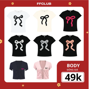 Áo thun Body FFCLUB tay ngắn cổ tròn đơn giản phong cách cổ điển thời trang Mix