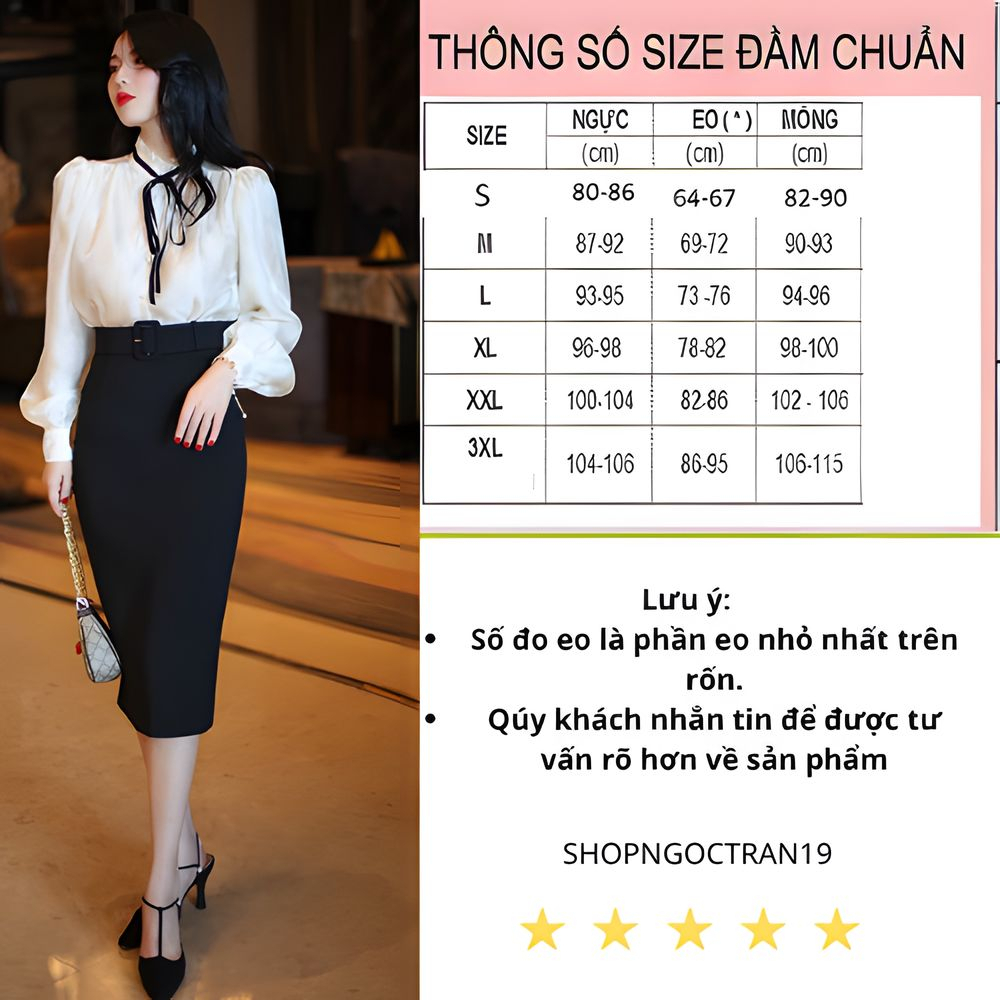 Chân Váy Bút Chì 70cm Phối Đải Vải Theo Màu Tạo Điểm Nhấn SHOPNGOCTRANG19 Chất Vitex 2 Lớp Mã 182