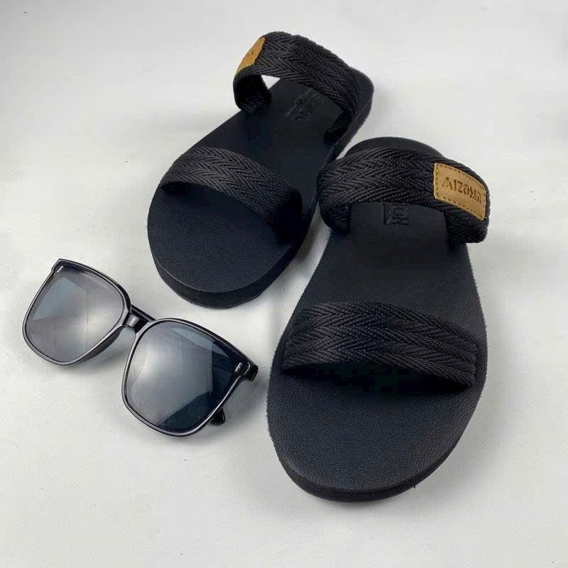 Dép Sandal Thiết Kế Quai Dù Ngang Nam - Nữ Thời Trang 4 màu xám tro.đen .đen đỏ .xám cam