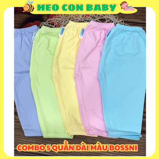 COMBO 5 QUẦN DÀI MÀU BOSSINI CHO BÉ MẶC NHÀ 100% COTTON