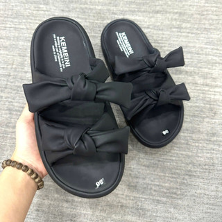 Dép Kiểu Nữ IIGU 2 Quai Đế Nâng 6CM,Dép Đế Xuồng Thắt Nơ Phong Cách Hàn Quốc.