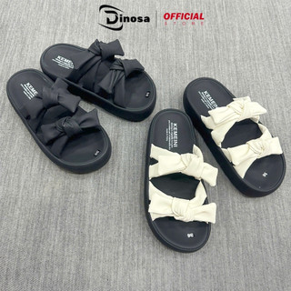 Dép Kiểu Nữ IIGU 2 Quai Đế Nâng 6CM,Dép Đế Xuồng Thắt Nơ Phong Cách Hàn Quốc.