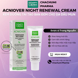 Kem dưỡng tái tạo ban đêm cho da dầu mụn Martiderm acniover night renewal cream (40ml)