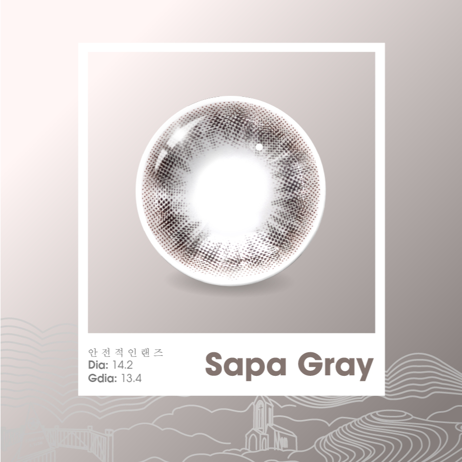 Ảnh Lens cận xám đậm giãn nhẹ cho mắt thở Sapa Gray Vivimoon (Giá 01 đôi) 3