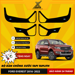 Bộ Dán Chống Xước Tapli Cửa Xe Ford Everest - Viền Vân Da Carbon Cao Cấp
