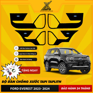 Bộ Dán Chống Xước Tapli Cửa Xe Ford Everest - Viền Vân Da Carbon Cao Cấp
