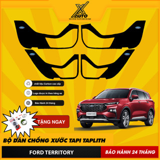 Bộ Dán Chống Xước Tapli Cửa Xe Ford Territory - Viền Vân Da Carbon Cao Cấp( tặng 1 bộ gương cầu lồi)