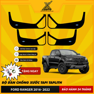 Bộ Dán Chống Xước Tapli Cửa Xe Ford Ranger( RAPTO) - Viền Vân Da Carbon Cao Cấp