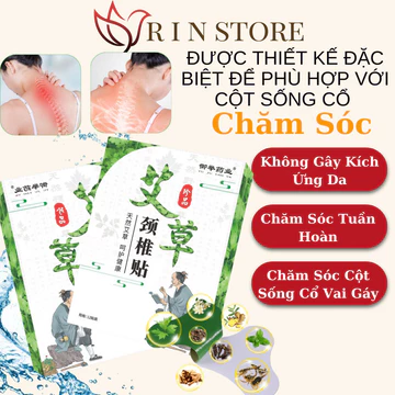 Miếng Dán Ngải Cứu Hộp 12 Miếng Cao Dán Ngải Cứu Giảm Đau Mỏi Cổ Vai Gáy Dễ Sử Dụng An Toàn RIN