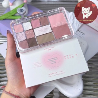 [GOGO TALES] Bảng Phấn Mắt GOGO TALES 11 Ô 4in1 Má Hồng Kèm Tạo Khối/Highlight Trái Tim (GT724)