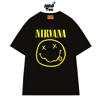 Áo Thun Unisex NGỐ TEE Mặt Cười Nirvana, Áo Phông Cổ Tròn Form Rộng Rãi Thoáng Mát