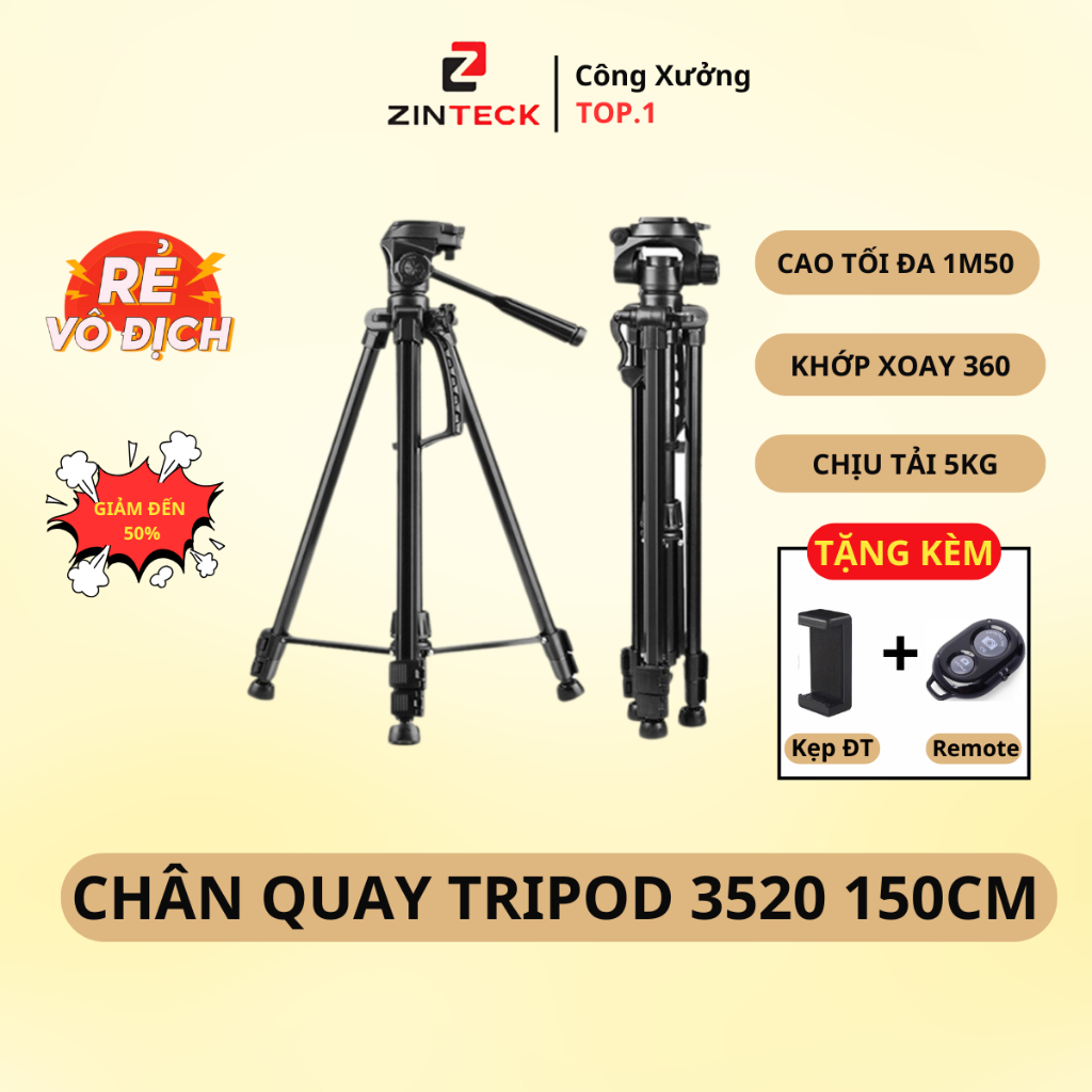 Chân Máy Ảnh Điện Thoại Tripod 3520 - Chân Quay Video Hỗ Trợ Quay 360 ...